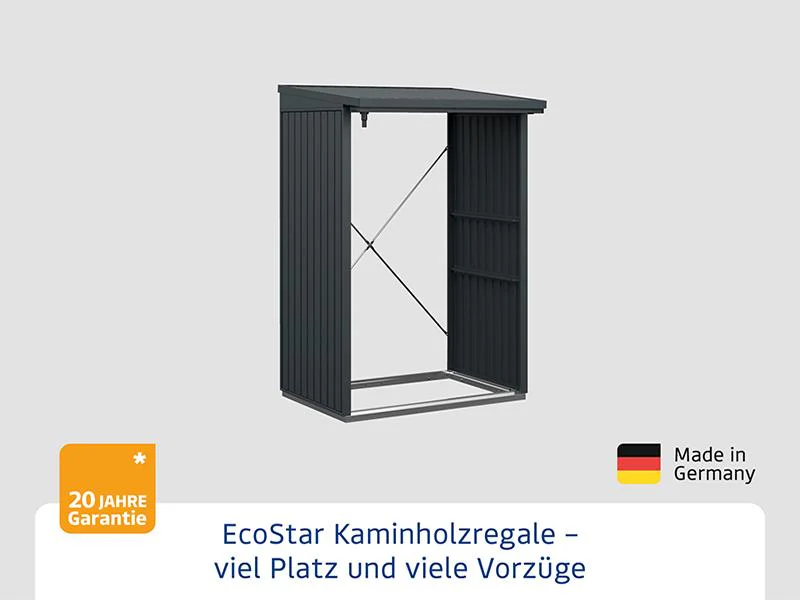 EcoStar Kaminholzregal ,TREND-V,TYP1, Anthrazitgrau - Image 4