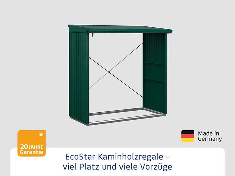 EcoStar Kaminholzregal ,TREND-V,TYP2, Moosgrün - Image 4