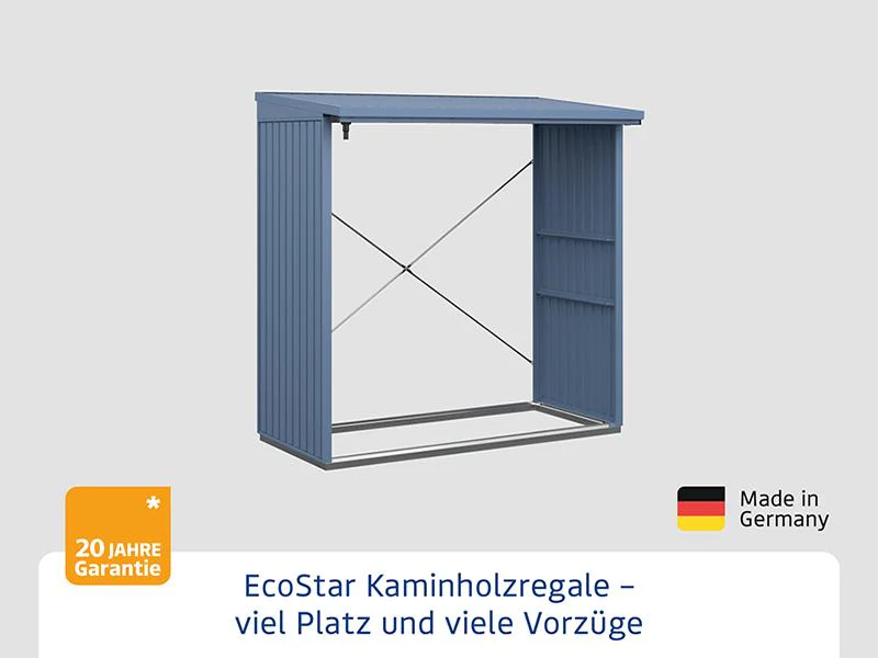 EcoStar Kaminholzregal ,TREND-V,TYP2, Taubenblau - Image 4