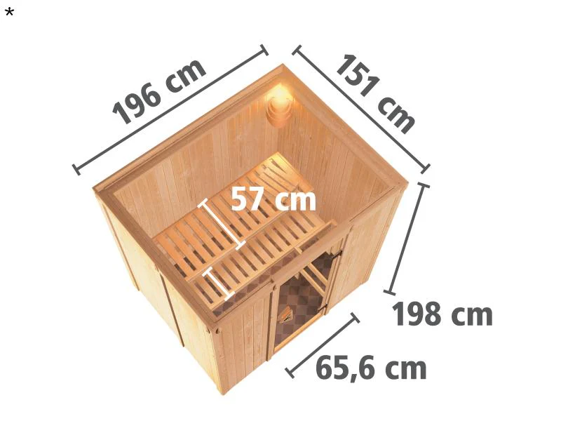 Fanja - Karibu Sauna Plug & Play ohne Ofen - ohne Dachkranz - Energiespartür - Image 3