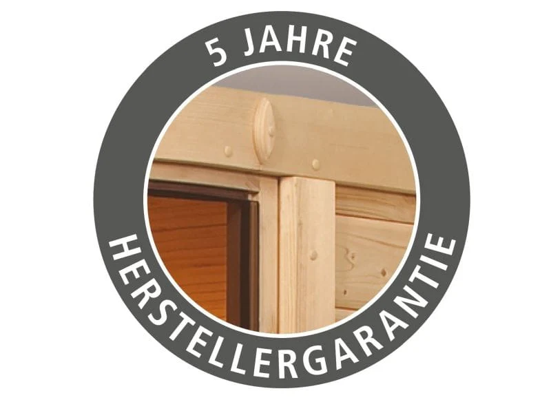 Fanja - Karibu Sauna Plug & Play ohne Ofen - ohne Dachkranz - Klarglas Ganzglastür - Image 10