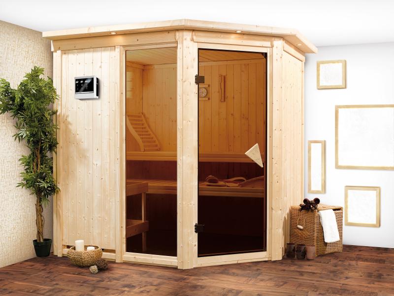 Fiona 2 - Karibu Sauna inkl. 9-kW-Ofen - mit Dachkranz - - Image 4