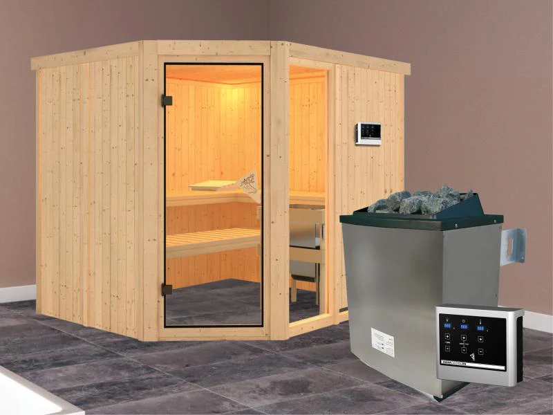 Fiona 3 - Karibu Sauna inkl. 9-kW-Ofen - ohne Dachkranz - - Image 2
