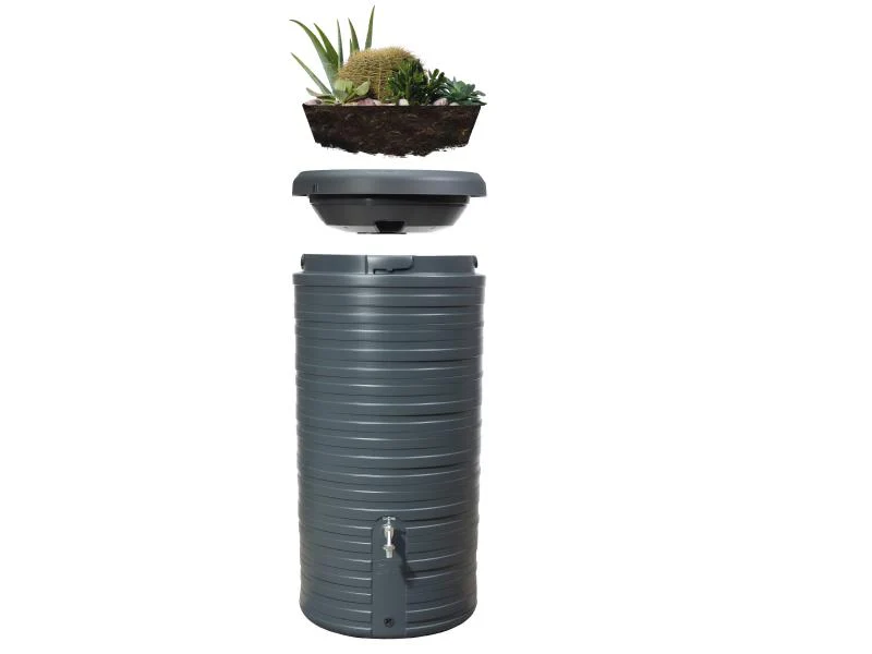Garantia Regentonne Nordic 2in1, 300 Liter, graphit grey, inkl. Pflanzschale - Image 4
