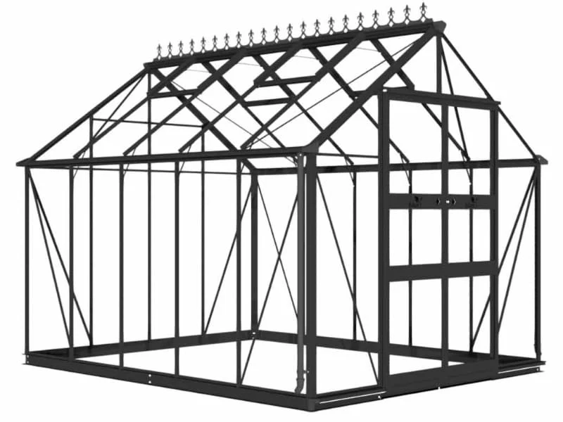 Halls Gewächshaus Cotswold Blockley 810 schwarz mit Sicherheitsglas - Image 4