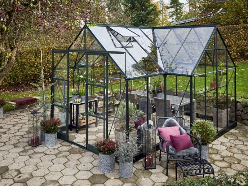 Halls Gewächshaus Garden Room Grün Sicherheitsglas