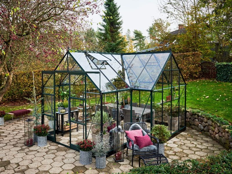Halls Gewächshaus Garden Room Grün Sicherheitsglas SPARSET inkl. Fundament - Image 10