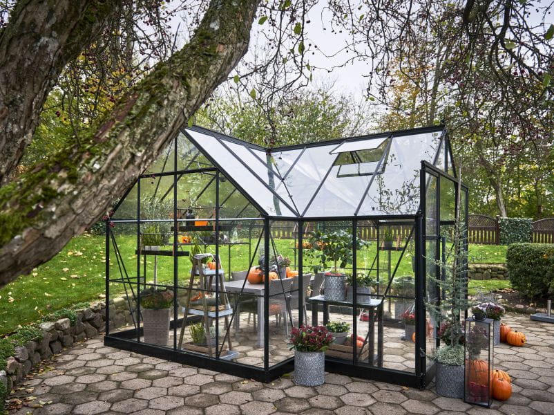 Halls Gewächshaus Garden Room Schwarz Sicherheitsglas - Image 2