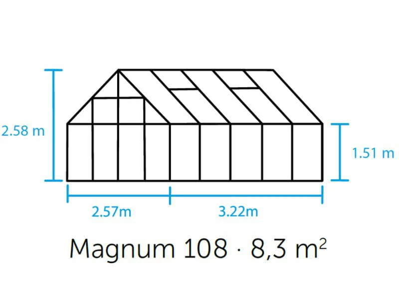 Halls Gewächshaus Magnum 108 Alu SDPL - Image 2