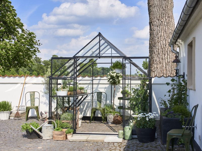 Halls Gewächshaus Qube+ 88 Schwarz Sicherheitsglas - Image 3