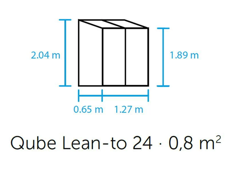 Halls Gewächshaus Qube Lean-to 24 Schwarz Sicherheitsglas - Image 4