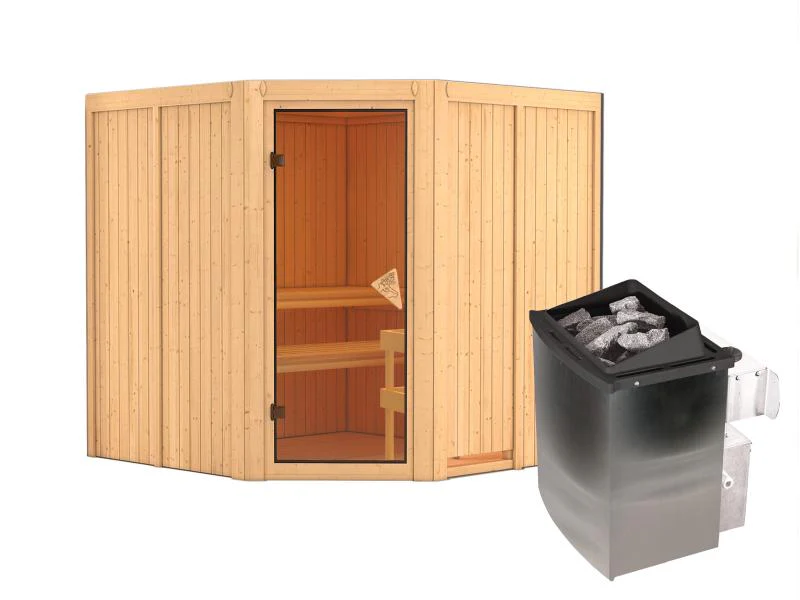 Jarin - Karibu Sauna inkl. 9-kW-Ofen - ohne Dachkranz - - Image 2