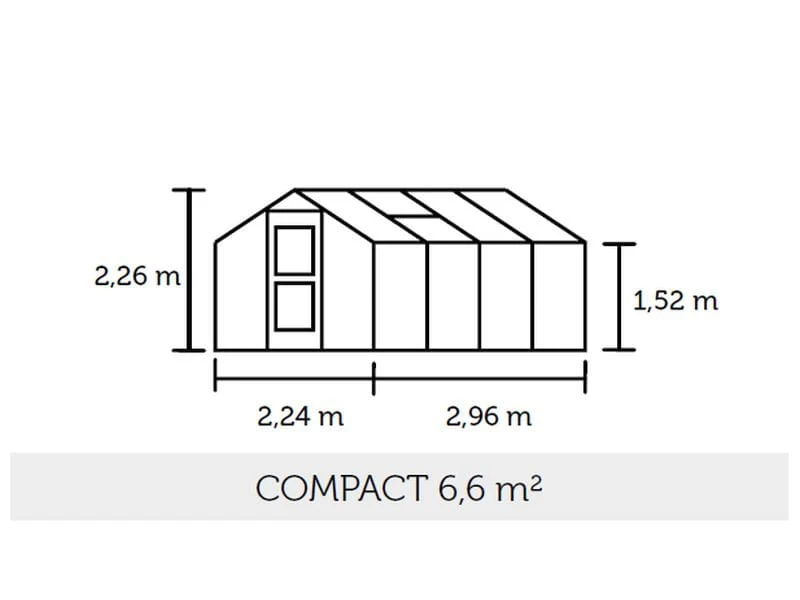 Juliana Gewächshaus Compact 6.6 Anthrazit, 3mm Sicherheitsglas - SPARSET inkl. Fundament - Image 3