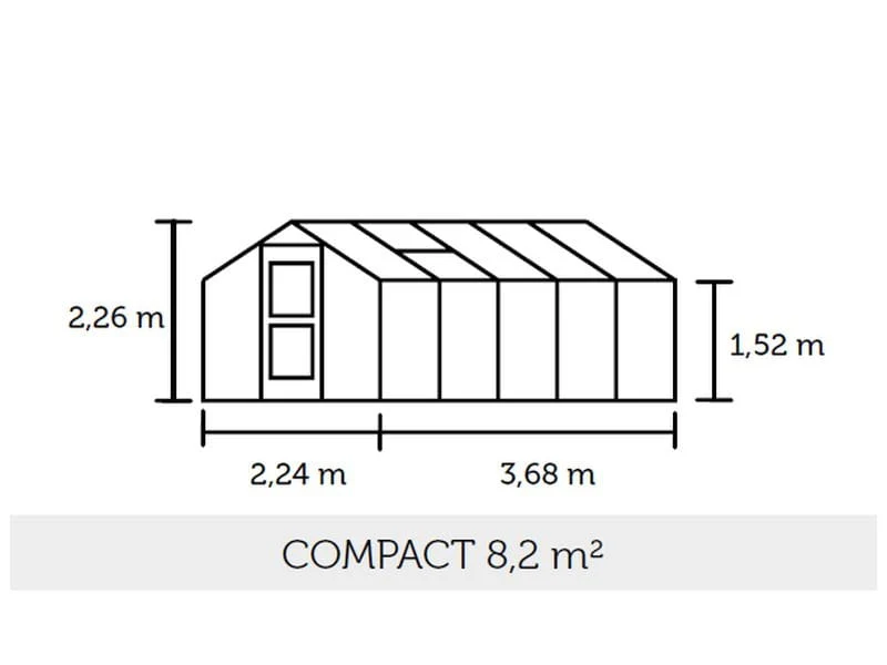 Juliana Gewächshaus Compact 8.2 Anthrazit, 3mm Sicherheitsglas - SPARSET inkl. Fundament - Image 2