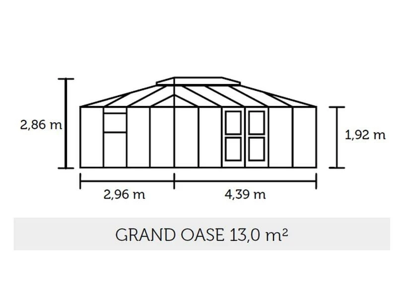 Juliana Gewächshaus Grand Oase 13 qm, Anthrazit pulverbeschichtet, 3mm Sicherheitsglas - SPARSET ink - Image 3
