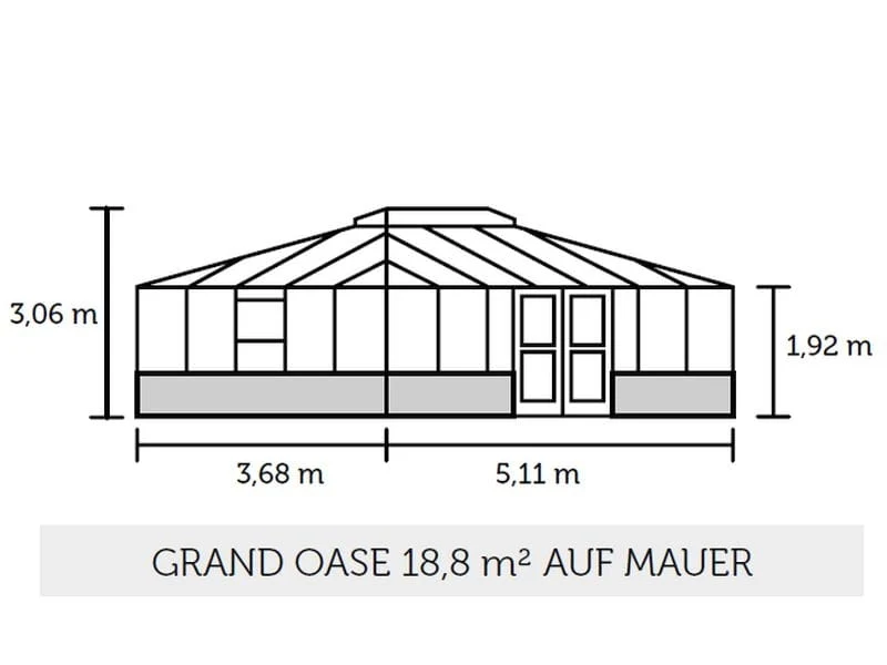 Juliana Gewächshaus Grand Oase 18,8 qm, Anthrazit pulverbeschichtet, 3mm Sicherheitsglas- für Mauer - Image 2