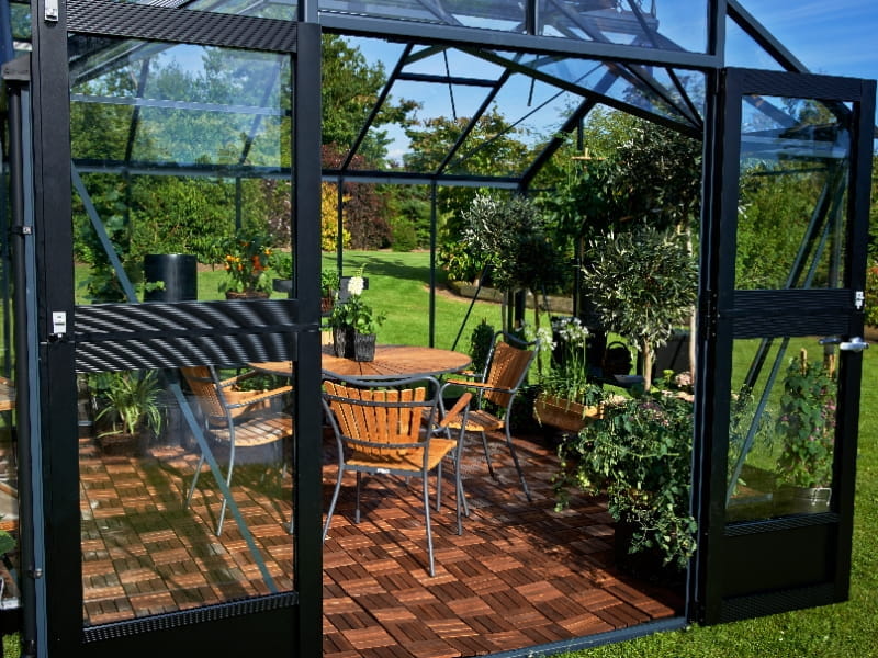 Juliana Gewächshaus Orangerie 15,1 qm, Anthrazit mit 3mm Sicherheitsglas - Image 2