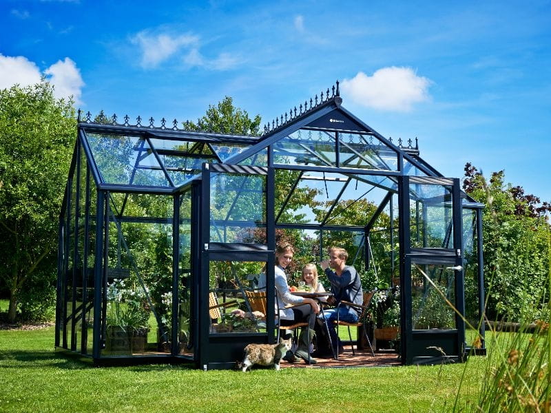 Juliana Gewächshaus Orangerie 15,1 qm, Anthrazit mit 3mm Sicherheitsglas - SPARSET inkl. Fundament - Image 5