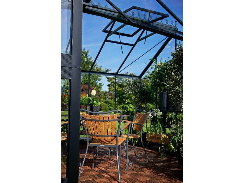 Juliana Gewächshaus Orangerie 15,1 qm, Anthrazit mit 3mm Sicherheitsglas - SPARSET inkl. Fundament - Image 6