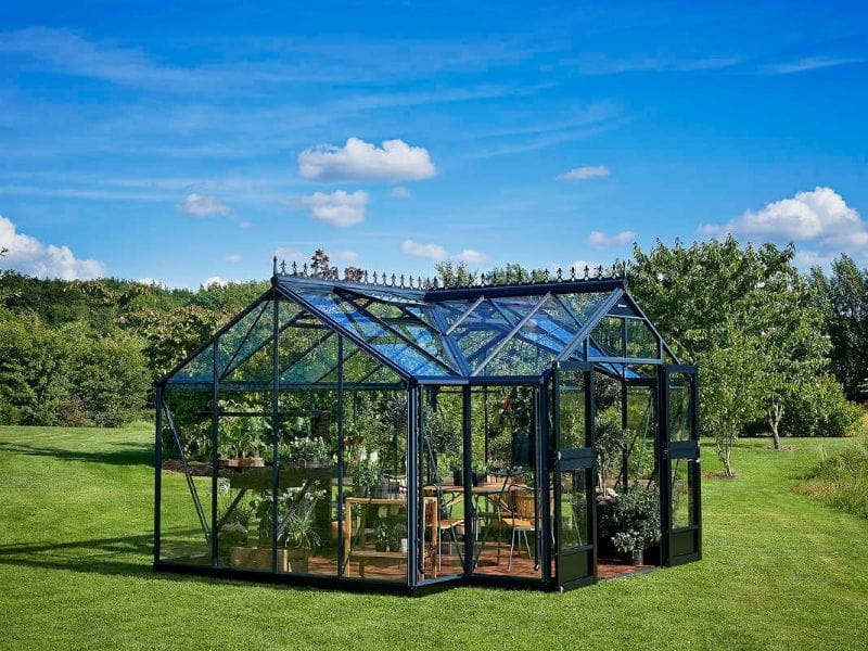 Juliana Gewächshaus Orangerie 15,1 qm, Anthrazit mit 3mm Sicherheitsglas - SPARSET inkl. Fundament - Image 7