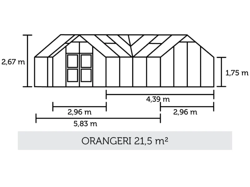 Juliana Gewächshaus Orangerie 21,5 qm, Anthrazit mit 3mm Sicherheitsglas - Image 3