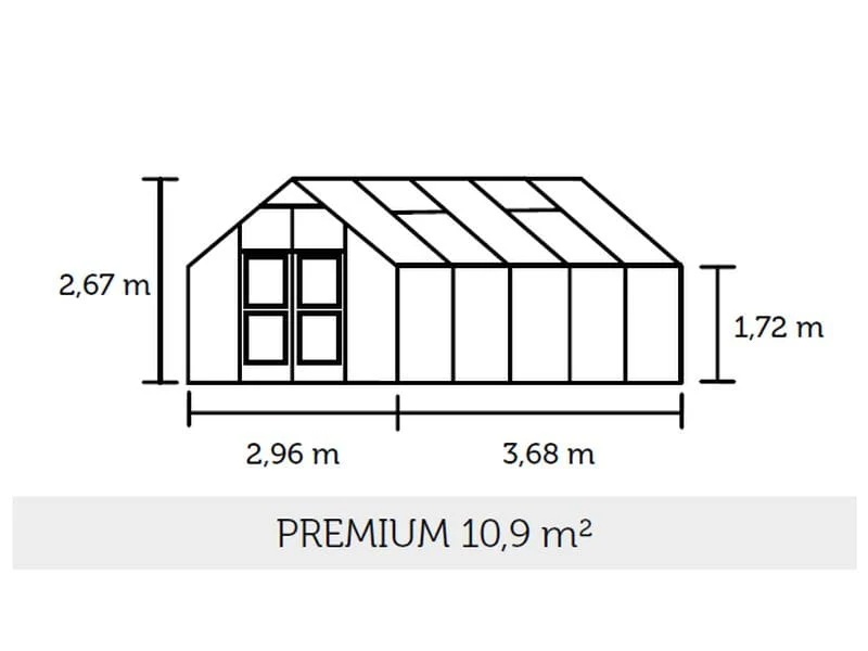 Juliana Gewächshaus Premium 10.9 anthrazit, 3mm Sicherheitsglas - Image 2