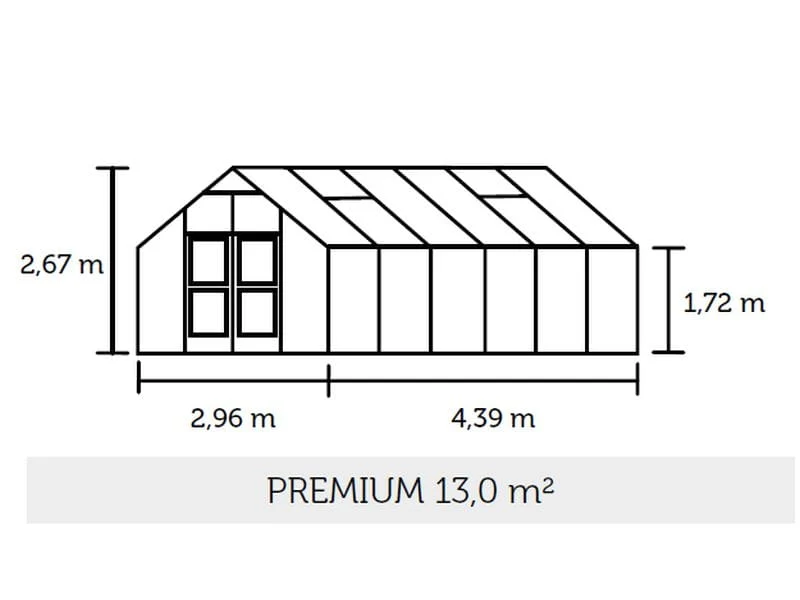Juliana Gewächshaus Premium 13.0 anthrazit pulverbeschichtet, 3mm Sicherheitsglas - Image 4