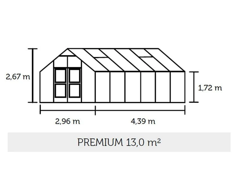 Juliana Gewächshaus Premium 13.0 anthrazit pulverbeschichtet, 3mm Sicherheitsglas - SPARSET inkl. Fu - Image 4