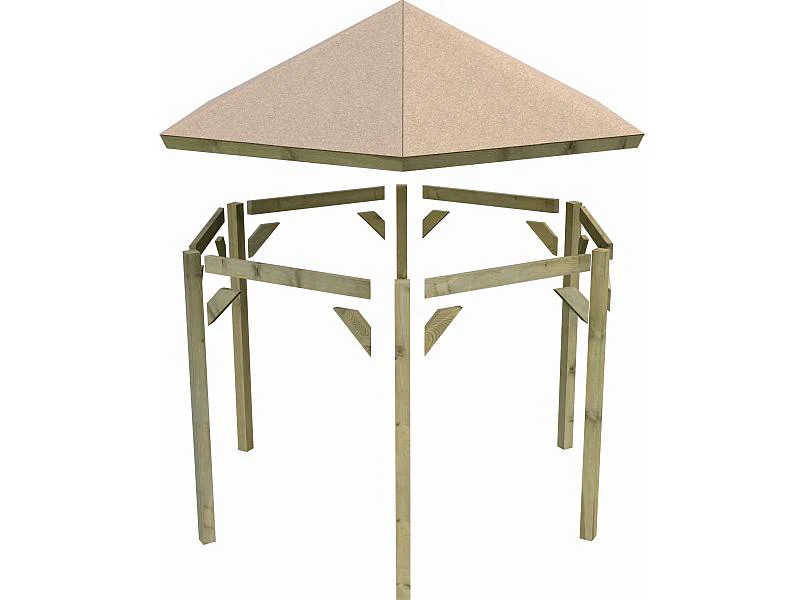 Karibu 6-Eck Pavillon Eco Lissabon Sparset inkl. Schindeln - Image 7