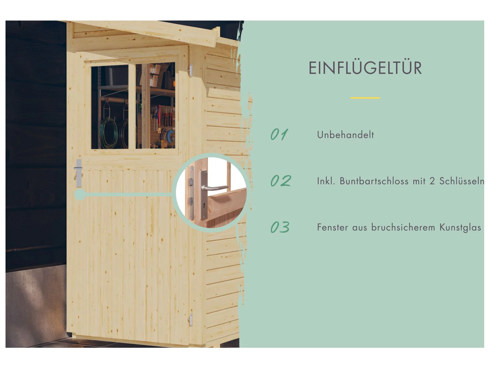 Karibu Anlehngartenhaus Görlitz natur 19 mm - Image 7