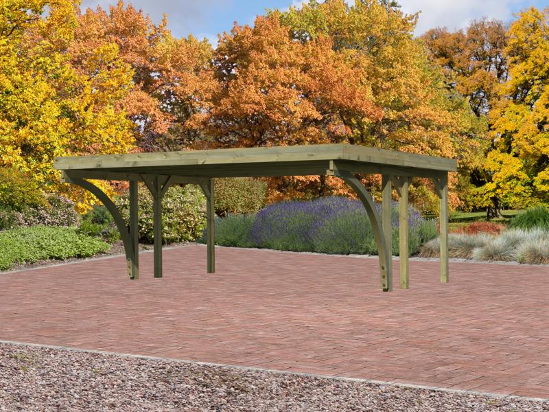 Karibu Carport Classic Doppel 1 mit 2 Einfahrtsbögen kdi - Image 2