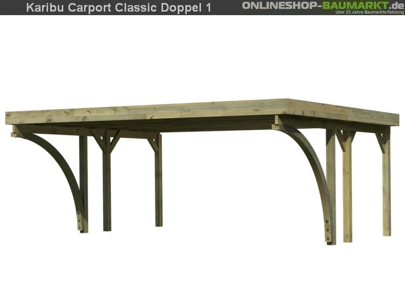 Karibu Carport Classic Doppel 1 mit 2 Einfahrtsbögen kdi - Image 3
