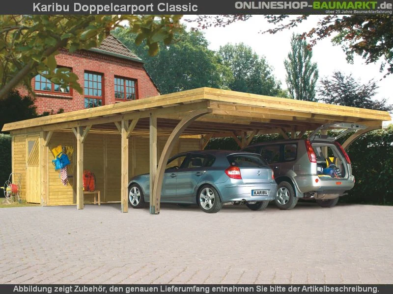 Karibu Carport Classic Doppel 1 mit 2 Einfahrtsbögen kdi - Image 4