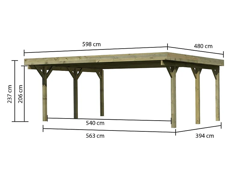 Karibu Carport Classic Doppel 1 ohne Einfahrtsbogen kdi - Image 8