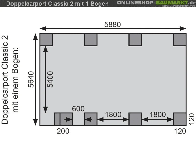 Karibu Carport Classic Doppel 2 mit 1 Einfahrtsbogen kdi - Image 10