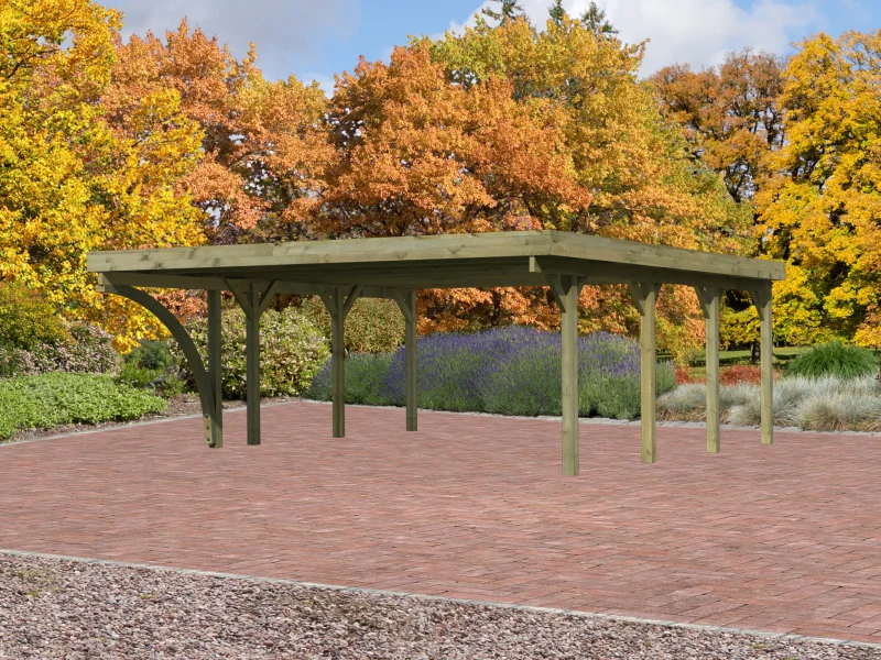Karibu Carport Classic Doppel 2 mit 1 Einfahrtsbogen kdi - Image 2