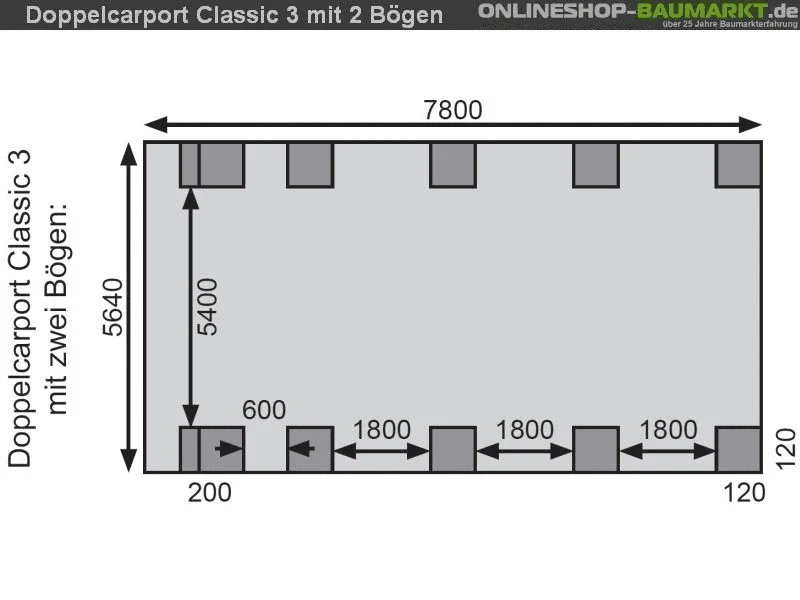 Karibu Carport Classic Doppel 2 mit 2 Einfahrtsbögen kdi - Image 10