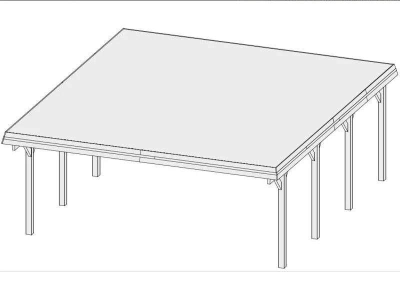 Karibu Carport Classic Doppel 2 ohne Einfahrtsbogen kdi - Image 9