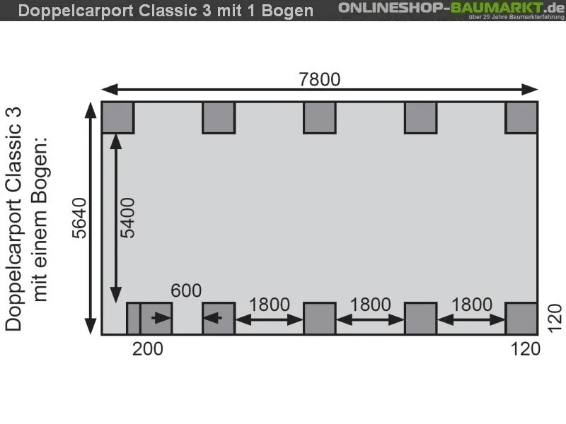 Karibu Carport Classic Doppel 3 mit 1 Einfahrtsbogen kdi - Image 10