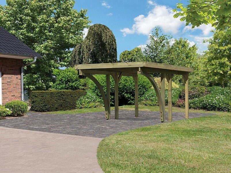 Karibu Carport Classic Einzel 1 mit 2 Einfahrtsbögen kdi - PVC