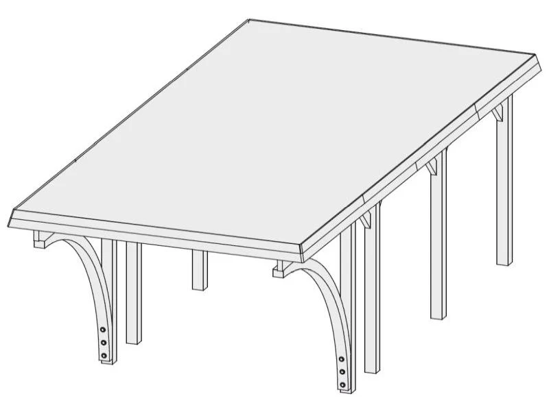 Karibu Carport Classic Einzel 2 mit 2 Einfahrtsbögen kdi - Image 8
