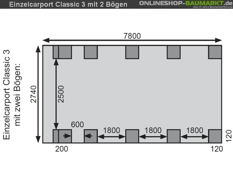 Karibu Carport Classic Einzel 3 mit 2 Einfahrtsbögen kdi - Image 9
