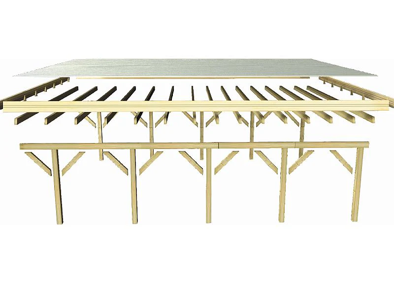 Karibu Carport Classic Einzel 3 ohne Einfahrtsbogen kdi - Image 4