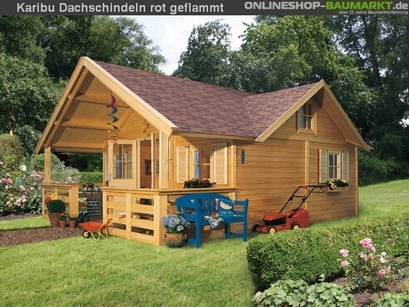 Karibu Dachschindeln Asymetrisch rot geflammt 10 Pakete - Image 3