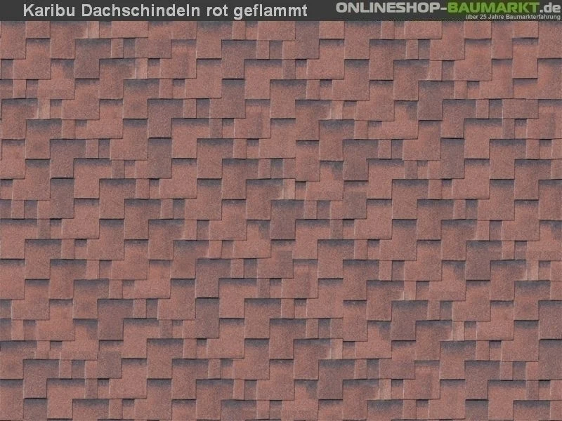 Karibu Dachschindeln Asymetrisch rot geflammt 11 Pakete - Image 5