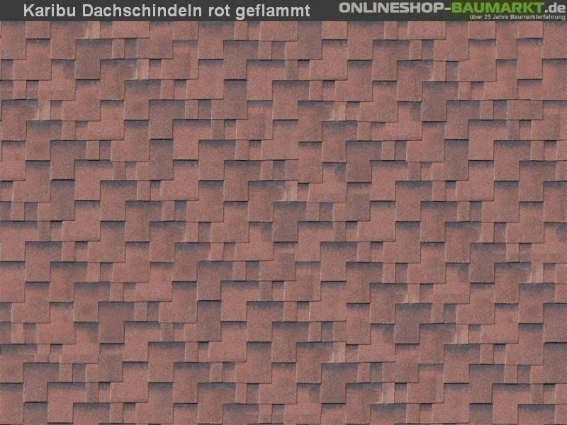Karibu Dachschindeln Asymetrisch rot geflammt 19 Pakete - Image 5