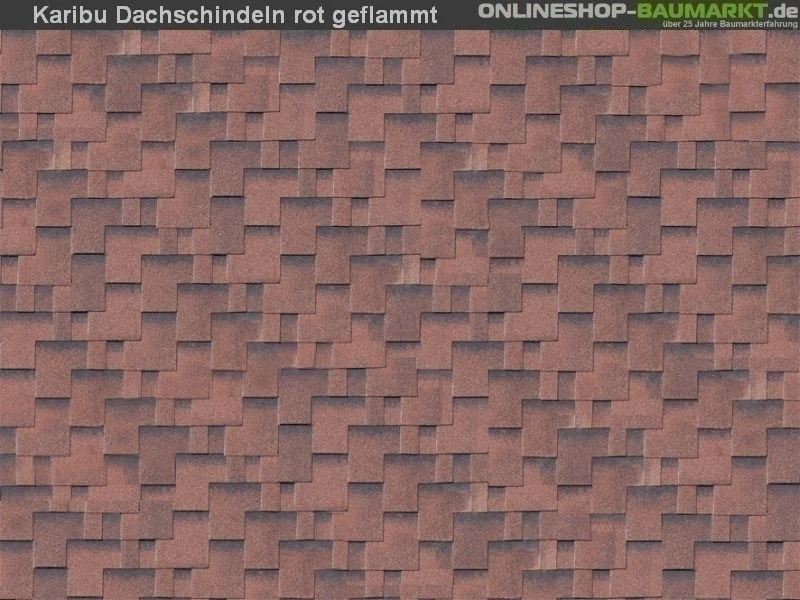 Karibu Dachschindeln Asymetrisch rot geflammt 21 Pakete - Image 5