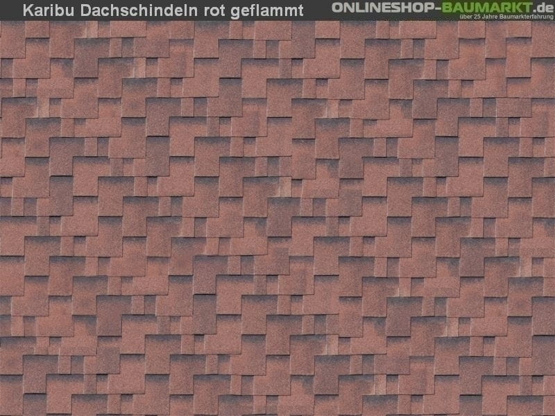 Karibu Dachschindeln Asymetrisch rot geflammt 27 Pakete - Image 5