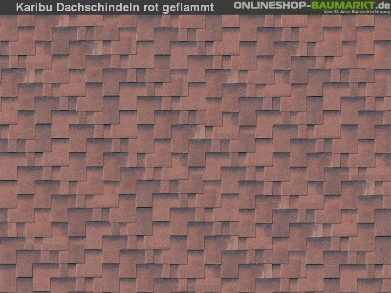 Karibu Dachschindeln Asymetrisch rot geflammt 3 Pakete - Image 5