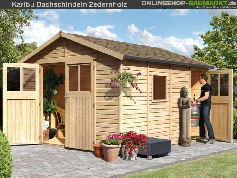Karibu Dachschindeln Asymetrisch Zedernholz 7 Pakete - Image 4